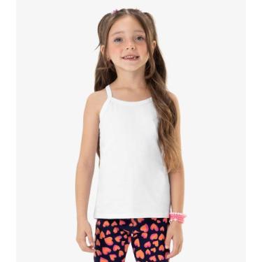 Imagem de Regata De Alça Infantil Feminina Rovi Kids Branco - Rovitex Kids Básic