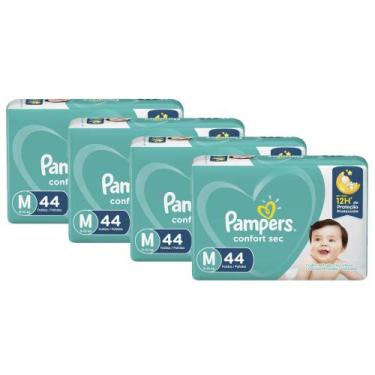 Imagem de Kit Fraldas Pampers Confort Sec Tamanho M com 176 Unidades