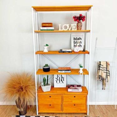 Imagem de Estante Style de Ferro e Madeira Ample 6 Prateleiras com 2 Gaveteiros 