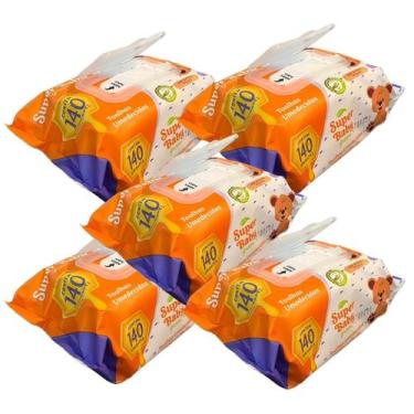 Imagem de Kit 700 toalhas umedecidas super baby 20 x 12 cm