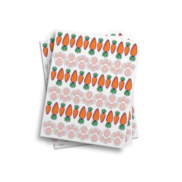 Imagem de Cartela De Adesivo Páscoa Cenouras E Patinhas 20x27cm - PRESENTE-BRIND