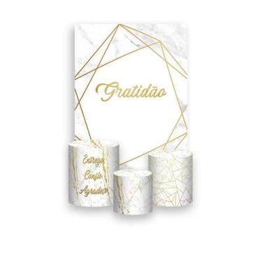 Imagem de Painel De Festa Vertical 1,50 x 2,20 + Trio De Capas Cilindro - Efeito