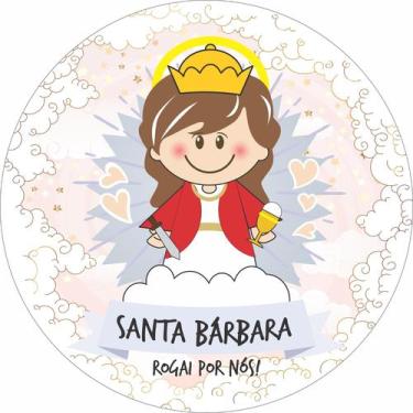 Imagem de Painel de Lona Redondo Santinhos Católicos Santa Bárbara - Fabrika de 