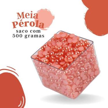 Imagem de Meia Pérola Laranja Neon - 10 Mm Pacote Com 500 Gramas - Nybc