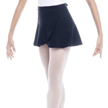 Imagem de Saia Helanca Transpassar Infantil - Capezio, Preto, P