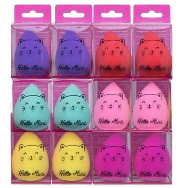Imagem de Kit Com 12 Esponjas para Maquiagem Coxinha Hello Mini