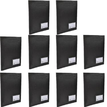 Imagem de Kit 10 Pastas Catálogo com 100 Sacos Plásticos Preta ACP Para hinos de