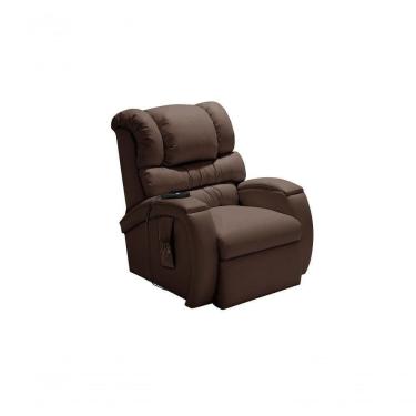 Imagem de Poltrona Cadeira Imperial Reclinável Motorizada Corano Com Massageador E Lift Império Marrom