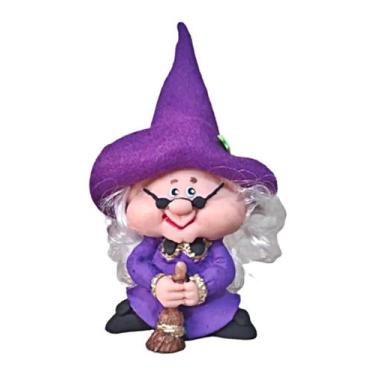 Imagem de Vovo Nana Estatueta Esotérica Bruxinha Conselheira Roxa - Decore Casa