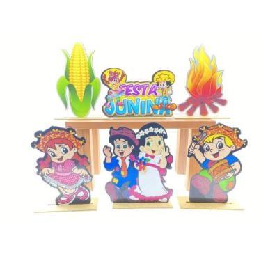 Imagem de Kit Display de Mesa 6 Pç Festa, Festa Junina 2 Especial MDF - Juju Bra