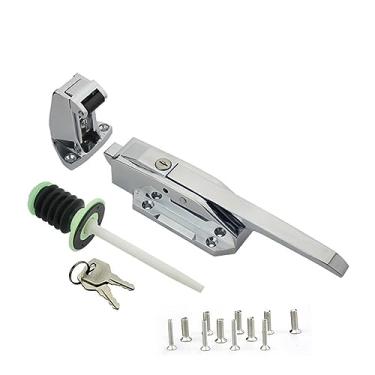 Imagem de Adontze Maçaneta de porta de refrigerador, maçaneta de porta de freezer, travas de porta de freezer, adequado para fechaduras de porta de freezer, deslocamento de -1/20.3 cm a 1/10.2 cm (prata, 1/5 em