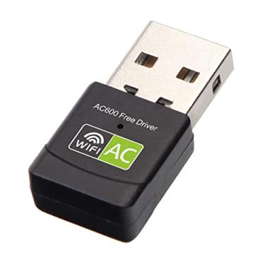 Imagem de Adaptador Wi-Fi USB sem fio com driver livre de 600 Mbps, banda dupla 2,4 GHz/5 GHz