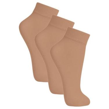 Imagem de Kit com 3 Meias Soquete Fio 20 Loba 5530-001 - LUPO, Bege