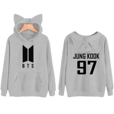 Imagem de Moletom Blusa Infantil Orelhinha BTS jung Kook 97 cantor musica pop - 