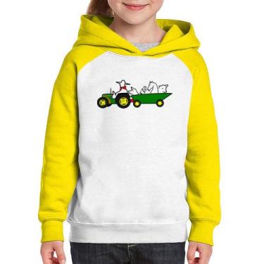 Imagem de Moletom Infantil Fazendeiro - Foca na Moda, Branco, Amarelo, 14