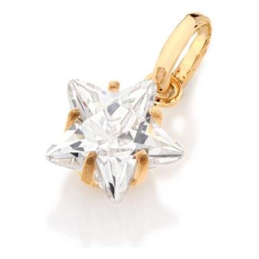 Imagem de Pingente  Solitário Formato Estrela Com Zir 541587 - Rommanel, Branco,