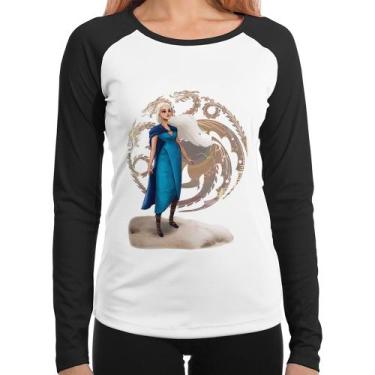 Imagem de Baby Look Raglan Daenerys Targaryen Art Manga Longa - Foca na Moda, Br