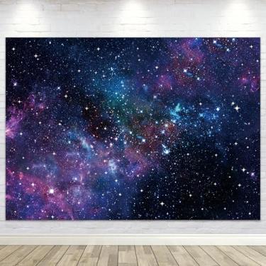 Imagem de LGhtyro Galáxia espaço sideral feliz aniversário 7L × 5H pano de fundo universo estrelado planeta cósmico céu estrela céu astronauta fotografia fundo decoração para crianças meninos meninas tecido