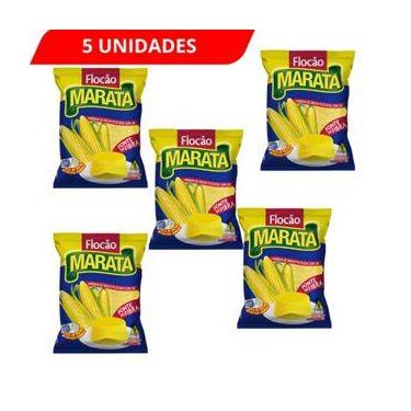Imagem de 5 Pacotes Farinha Milho Flocão Cuscuz Maratá 500g Validade Longa