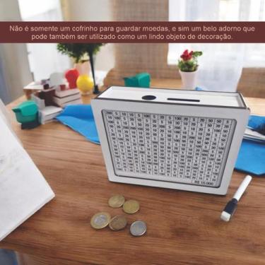 Imagem de Cofrinho Cofre Guardar Dinheiro Woodbox Japones Poupança BRANCO - INDÚ