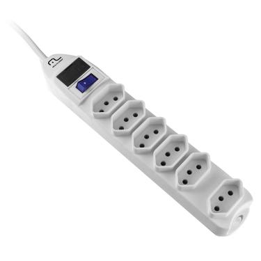 Imagem de Filtro de Linha Multilaser WI222 6 Tomadas Linear Branco