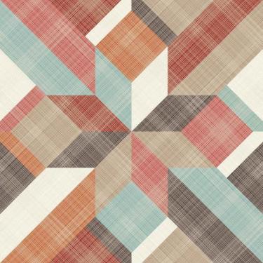 Imagem de Papel De Parede Adesivo Lavável sala Xadrez Branco Colorido 10m - DELI