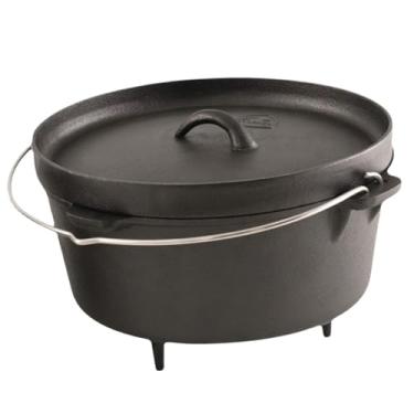 Imagem de Dynwave Forno holandês de acampamento em ferro fundido, panelas pré-temperadas com tampa para ferver, refogar, caminhadas, lareira, churrasco