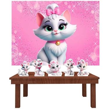 Imagem de Kit Decoração Festa de Aniversário Infantil Painel + Displays Gatinha Marie