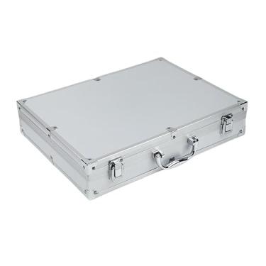 Imagem de ＡＷＨＡＯ Caixa de ferramentas de liga de alumínio, estojo rígido de armazenamento, maleta de transporte para uso doméstico, Prata