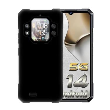 Imagem de WDMYLFTW Capa de silicone para Cubot Kingkong X, capa protetora de corpo inteiro com toque macio e sedoso, à prova de choque com forro de microfibra (preto)