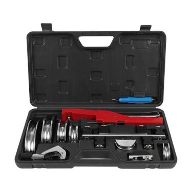 Imagem de HFS (R) Kit de dobrador de tubo de cobre e alumínio, ferramenta manual para dobrador de tubos de catraca de refrigeração 1/4 a 7/8 polegada com cortador de tubo para sistema de refrigeração HVAC
