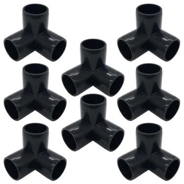 Imagem de ANPTGHT Conector de cotovelo de 3 vias de encaixe de PVC em T de 1/5.1 cm, saída lateral de cotovelo de grau de mobiliário, acessórios de canto de PVC para conexão de barraca de galpão de estufa de