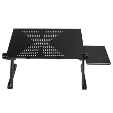 Imagem de Suporte Ajustável para Laptop, Suporte Portátil Dobrável de Alumínio para Computador Com Placa de Mouse e Base de Rotação de 360 ​​graus Bandeja de Colo Ergonômica para Cama