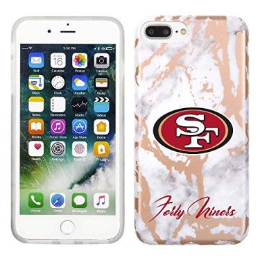 Imagem de Prime Brands Group Capa de celular para Apple iPhone 8 Plus/7 Plus/6S Plus - Branco/Ouro rosa - Licenciado pela NFL São Francisco 49ers