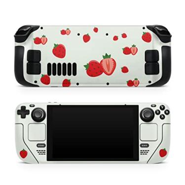 Imagem de TACKY DESIGN Película de morango compatível com Steam Deck Skin LCD e compatível com Steam Deck OLED Skin, decalque de vinil premium Kawaii, capa completa, compatível com adesivo Steam Deck