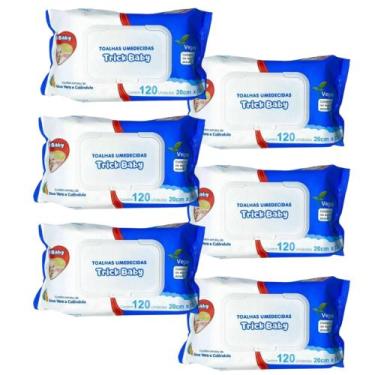 Imagem de Kit 6 Lenço Umedecido Trick Baby - Total de 720 Unidades - Com Tampinh