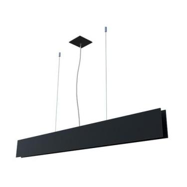Imagem de Lustre Pendente Retangular LED 24w 2700k 135cm Madeira - FOXLustres, P