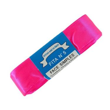 Imagem de Fita de Cetim Trader 22mm N5 com 10 Metros, COR 14 PINK FLUORESCENTE, 