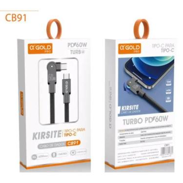 Imagem de CABO DE DADOS 180º TURBO 60W TIPO-C PARA TIPO-C - bazar do saara