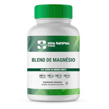 Imagem de Blend de Magnésios 60 Cápsulas Equilíbrio Muscular Neurológico e Cardiovascular Vida Natural Prime