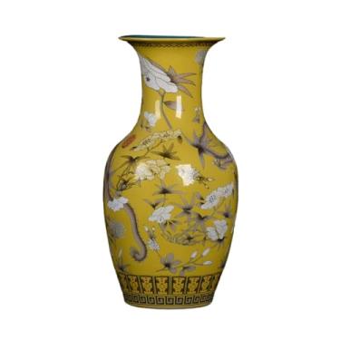 Imagem de Vaso com padrão de dragão amarelo, decoração de mesa, vaso de arranjo de flores personalizado - garrafa de sementes