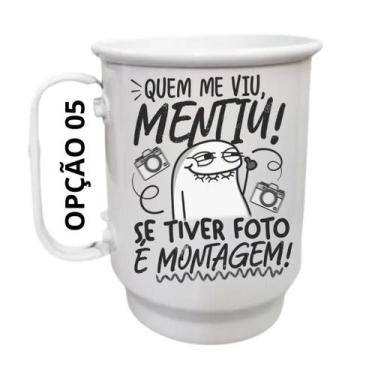 Imagem de Caneca Alumínio 500ml Quem me viu mentiu, se tiver foto é - LARANJA E 
