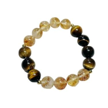 Imagem de hakeng Pulseira elástica de ametista natural e cristal de quartzo transparente, roxa e transparente, Small, Cristal, Sem Pedra Preciosa