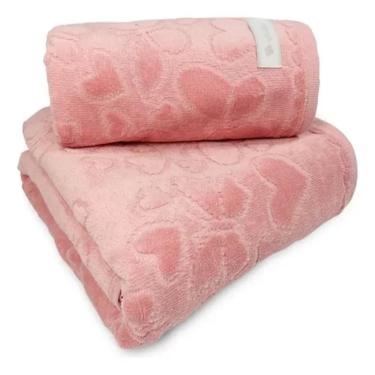 Imagem de Jogo de Toalhas Banho e Rosto Aveludada Döhler Romance Rose
