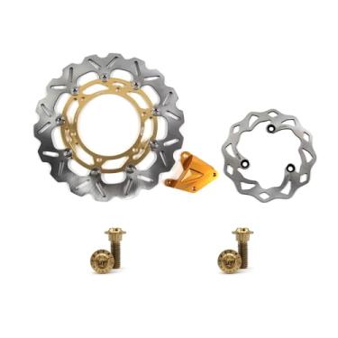 Imagem de Discos de freio dianteiros e traseiros flutuantes grandes com parafusos de montagem para Kawasaki Ninja 250R 250 R EX250J 2008-2012, peças de acessórios de reposição para motocicletas