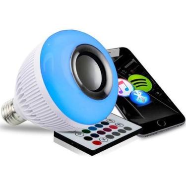 Imagem de Lâmpada Bluetooth Com Led Rgb Música 12W + Controle Remoto - Atom