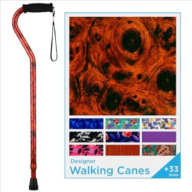 Imagem de Bengala de caminhada NOVA Designer com alça deslocada, bastão ajustável leve com alça de transporte, design "moghany"