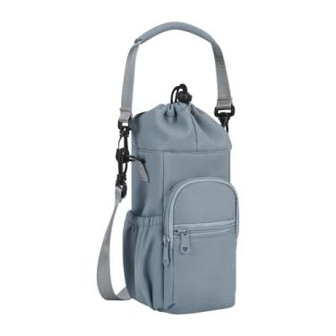 Imagem de simhoa Bolsa de garrafa de garrafinha de água Bolsa de mamãe de moda Crossbody Burse com alça de bolso com zíper para viajar para caminhadas, Azul