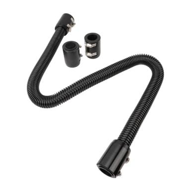 Imagem de Mangueira de radiador flexível, boa vedação eficiente de 121 cm, kit de mangueira de dissipação de calor universal de aço inoxidável para pescoços de radiador de 3,5 cm (preta)