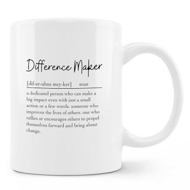 Imagem de FHUGX Difference Maker Caneca de café cerâmica 325 ml - Mentor Boss Coworker Teacher Apreciation Gifts, Thank You Gifts for Women, Different Maker Definition Xícara de café